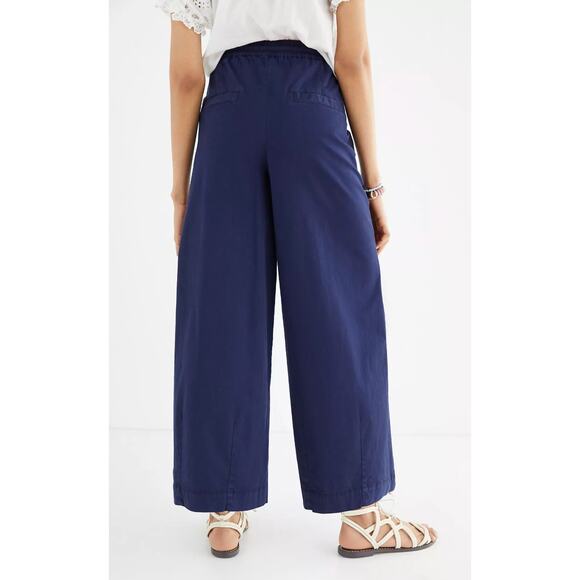 Anthropologie Maeve Wide-Leg Track Pants Blue Elastic Waist Casual Bohemian L - Picture 2 of 10